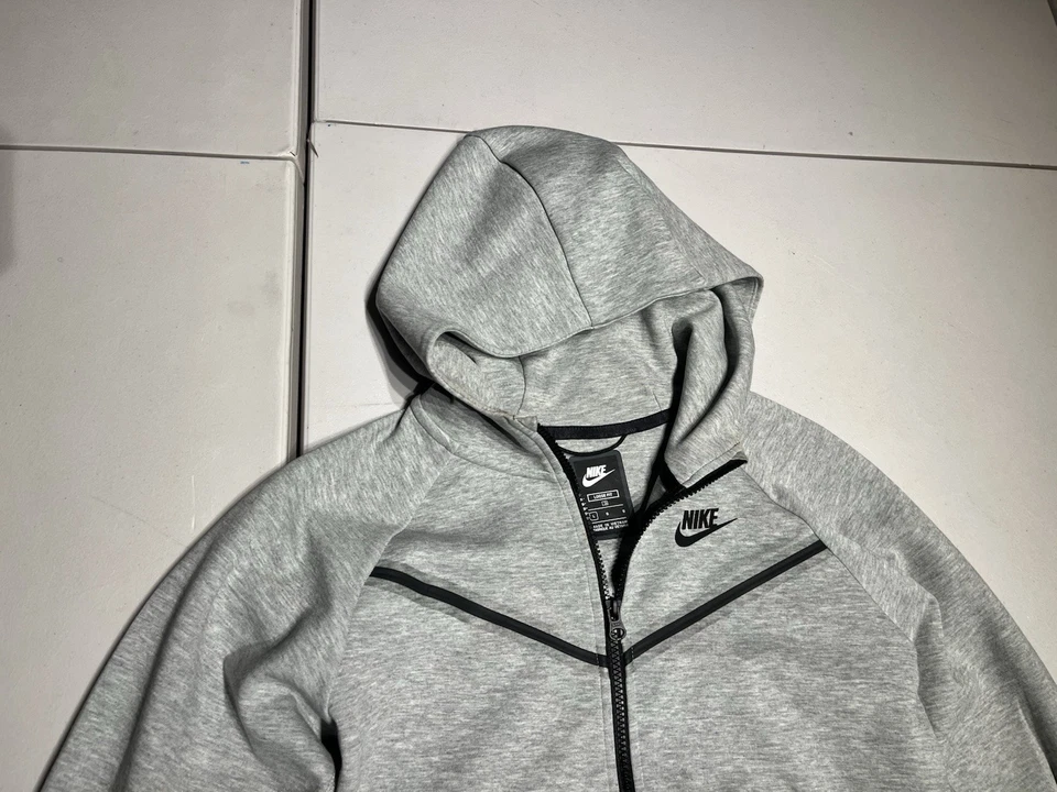 Nike Sudadera con Capucha Para Mujer Grande Suelta Gris Negro Cremallera Tec Tech Dri Fit Chaqueta Foto 2 de 4
