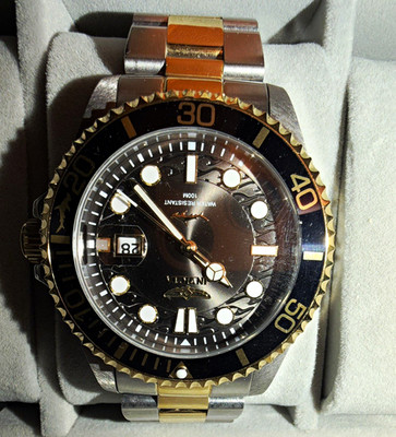 Invicta Pro Diver Men's Two-Tone Black Dial Quartz 100m Date Wristwatch