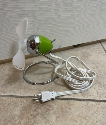 #ad #ad Brookstone My Desk Fan Small Quiet Office Green Chrome Finger Safe Works LR14192 $39.95