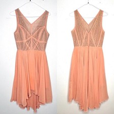 BCBG Paris Lingerie Illusion Lace Pleated Dress Size 4