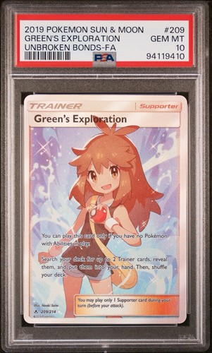 PSA 10 - Green's Exploration 209/214 English Pokemon Unbroken Bonds Full Art