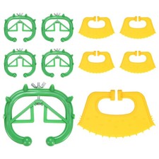 10-Pack Plastic Cow Nose Rings Set for Calf Cattle Green/Yellow