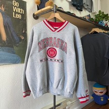 Vintage 90s Nebraska Huskers Embroidered Crewneck