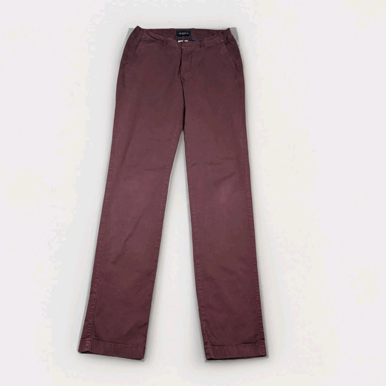 Mr Marvis Chino Trousers Burgundy W32 L34 The Reserves Cotton Handmade