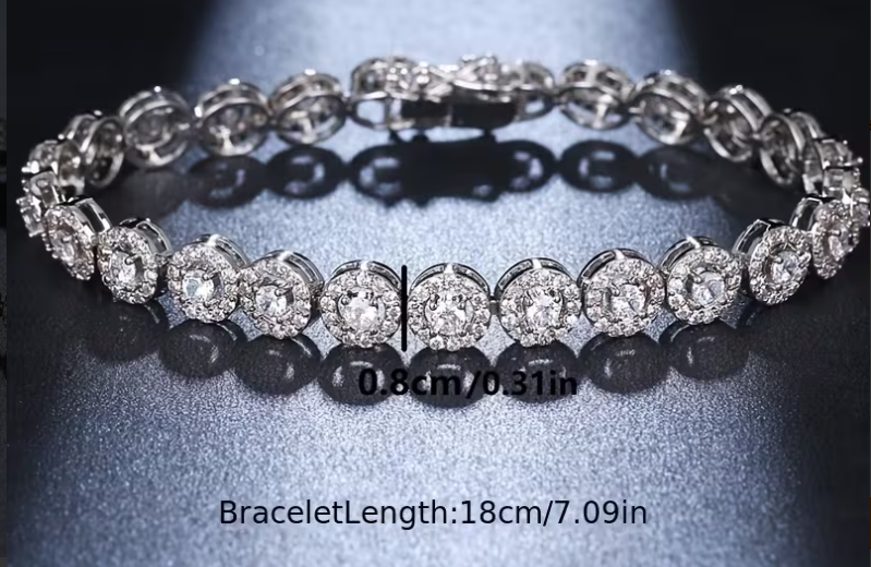 Elegant Women'S Bracelet with Sparkling Cubic Zirconia - Luxurious