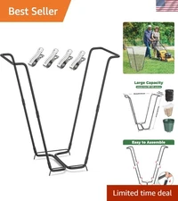 Outdoor Trash Bag Holder Metal Garden Yard Waste Stand for Leaves Lawn Camping