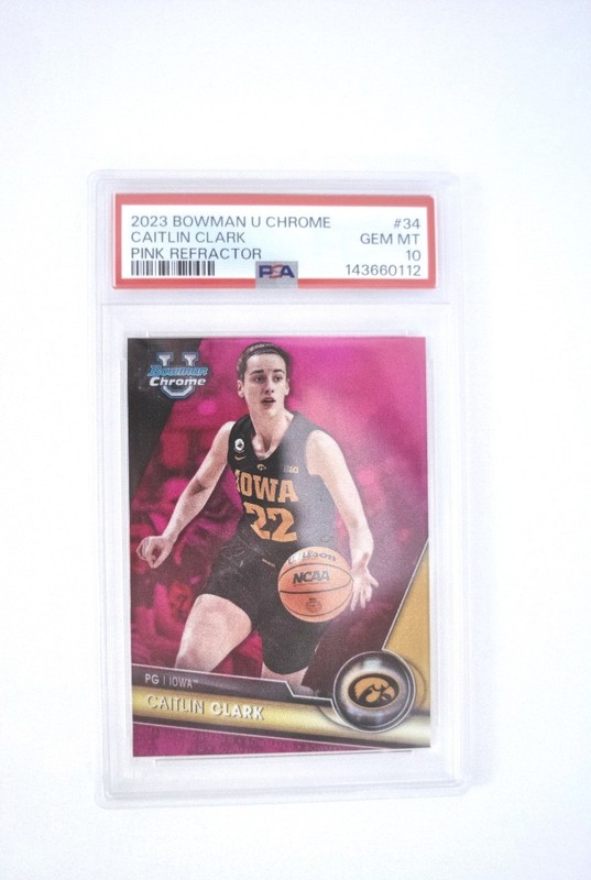 Caitlin Clark 2023 Bowman U Chrome Pink Refractor #34 PSA 10 Iowa