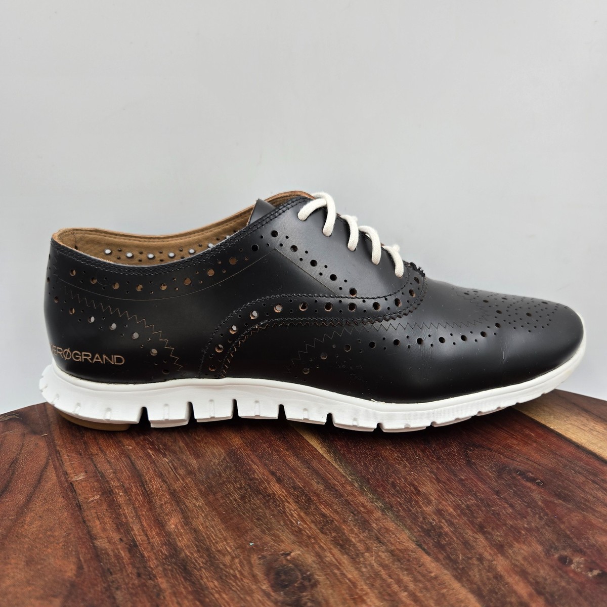 Cole Haan Zero Grand Wingtip‎ Oxford Womens 6.5B Gray Suede Leather Derby Shoes Cole Haan Women ZeroGrand Wingtip Oxford Lace | Mercari main image 2