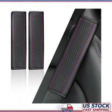 2pcs Leather Seat Belt Cover Pads Breathable Shoulder Cushion Car Seatbelt Stra