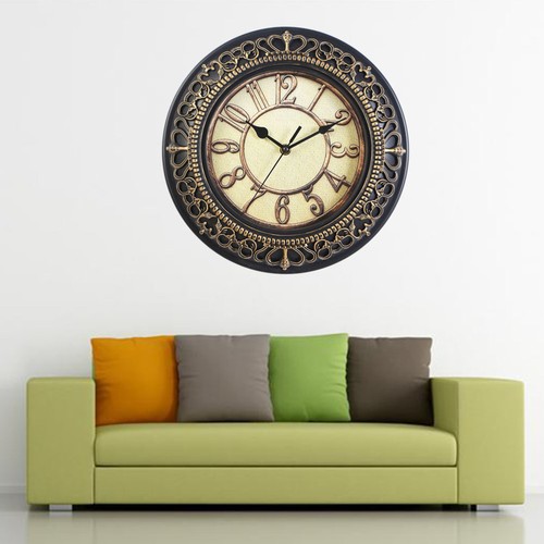 10inch Wall Clock European Style Retro Clock Non-Ticking Quartz Decorative Wall - Picture 6 of 8