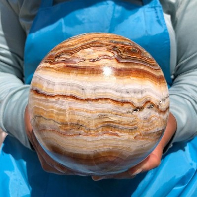 8.03LB Natural Striped Agate Ball Quartz Crystal Sphere reiki healing