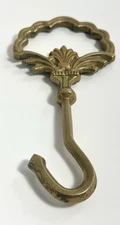 VTG Brass Fireplace Damper Opener Hook Decorative Heavy 8” Long Gold