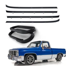Front Door Window Weatherstrip Kit,Molding Sweep Felt Trim Seal & Run Channel 