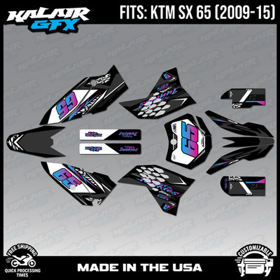 Graphics Kit for KTM 65SX SX65 (2009-2015) SX 65 Rugged Series - Magenta Shift
