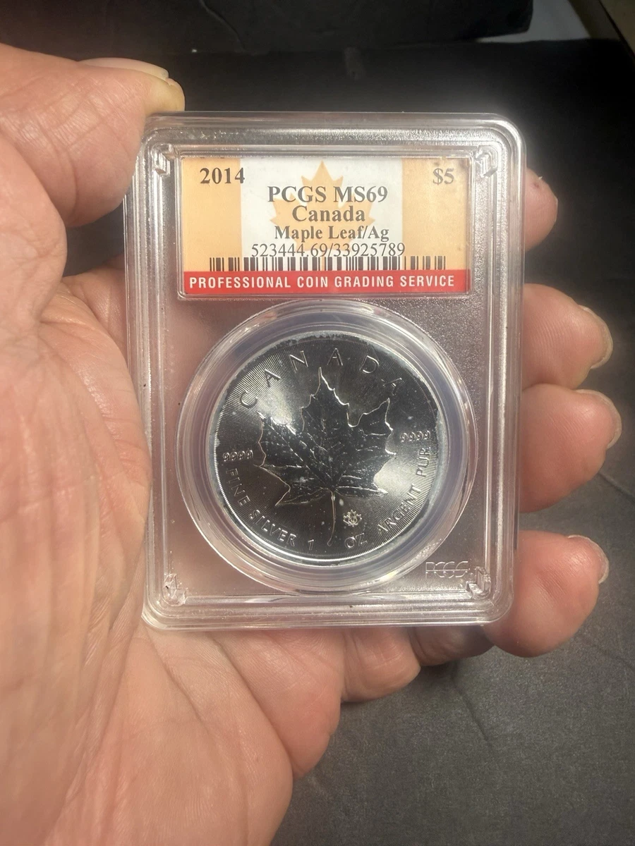 Canadian Maple Leaf MS 69 PCGS Certified Silver Bullion Coins for