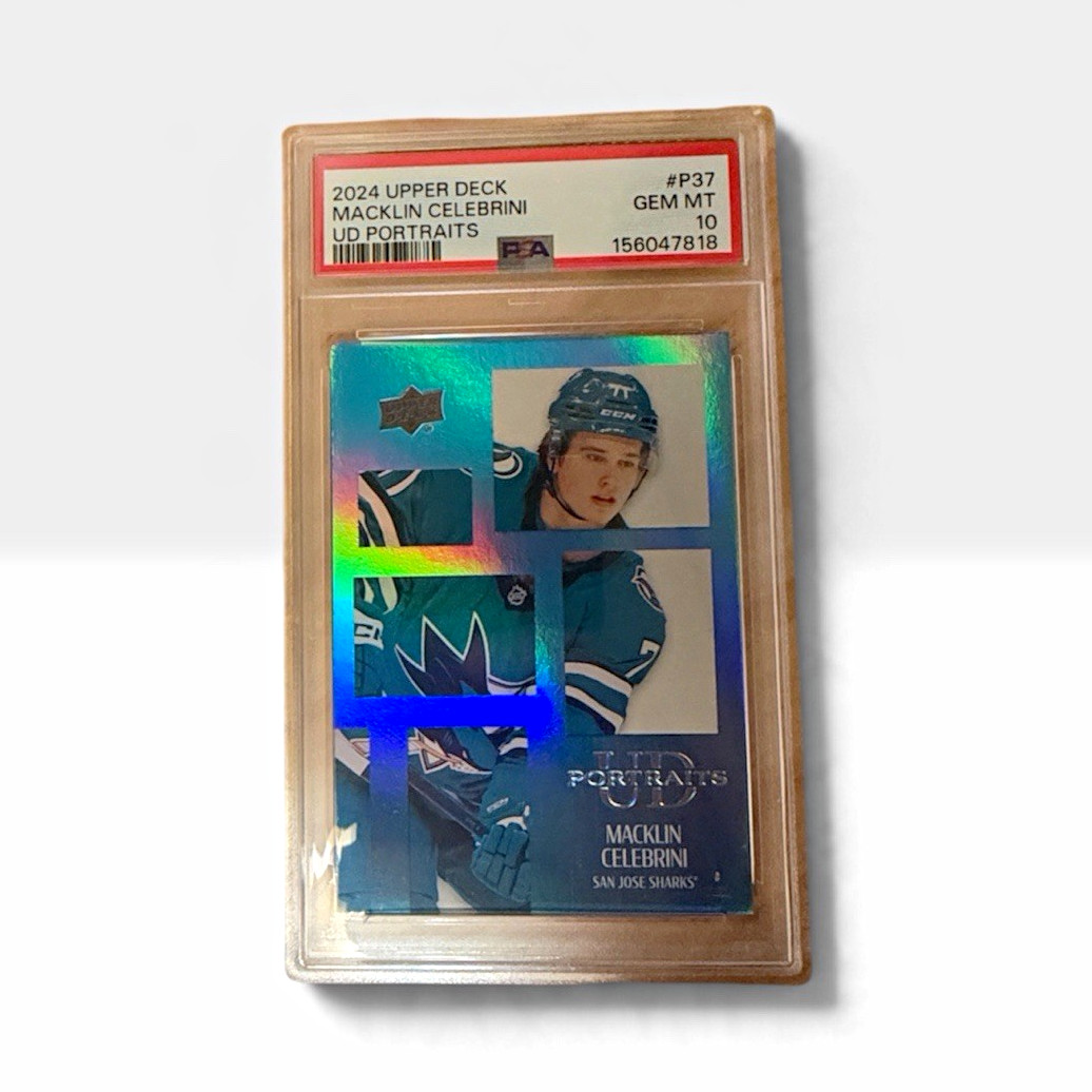 Upper Deck 2024-25 Series 2 UD Portraits Macklin Celebrini Sharks #P37 RC