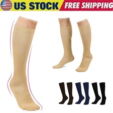3Pairs Compression Socks 20-30mmHg Medical Knee High For Women  Men Circulation
