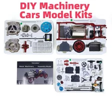 TECHING Alloy Simulation Engine Classic Car DIY Metal Machinery Cars Kit Battery