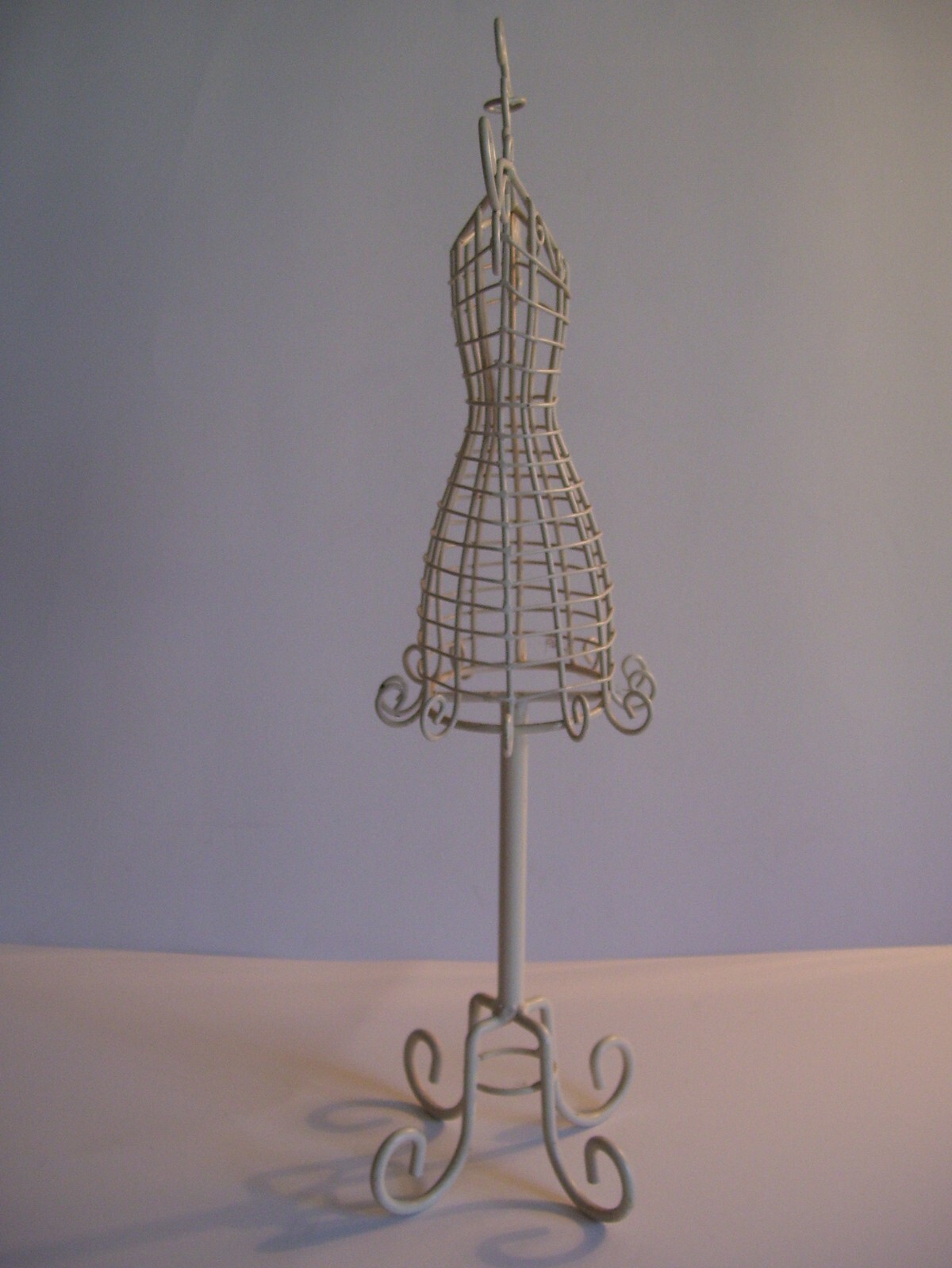Vintage Small Metal Dress Form Mannequin Ivory SHABBY CHIC Wire Art