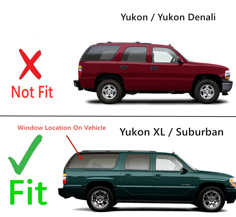 Compatível com 2000-2006 Chevy Suburban GMC Yukon XL passageiro lado direito quarto de vidro - Imagem 3 de 4