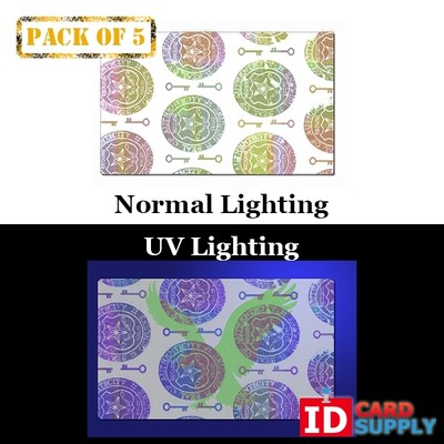 holographic id card overlay 5 x Shield and Key ID Card Hologram Overlay with UV Eagle | IDOV_517E