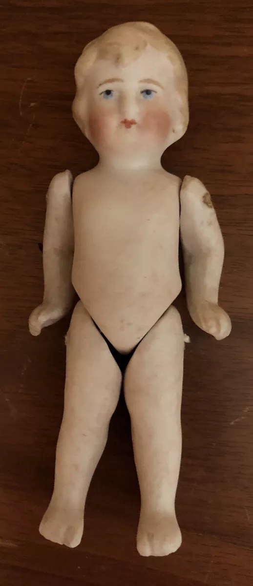 Vintage Jointed Bisque Doll with Molded Hair, Made in Germany, Numbere –