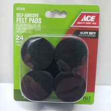 ACE Self Adhesive Felt Pads HEAVY DUTY Brown 1 1/2" dia.  24 pc.  5731518