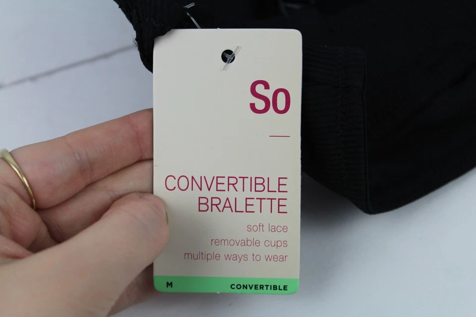 BRAND NEW Kohl's SO Intimate Convertible Bralette Size Medium Black - Image 4 of 4