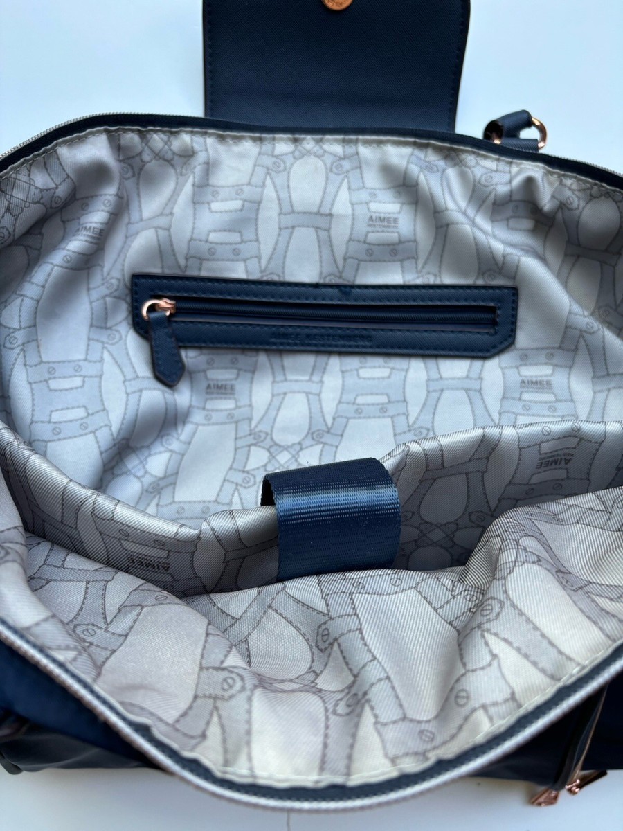 aimee kestenberg florence travel tote laptop bag Aimee Kestenberg Navy Blue Florence Medium Travel Tote Laptop Overnight Bag