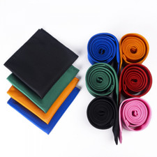 Men Slim Striped Necktie Handkerchief Pocket Square Tie Wedding Set