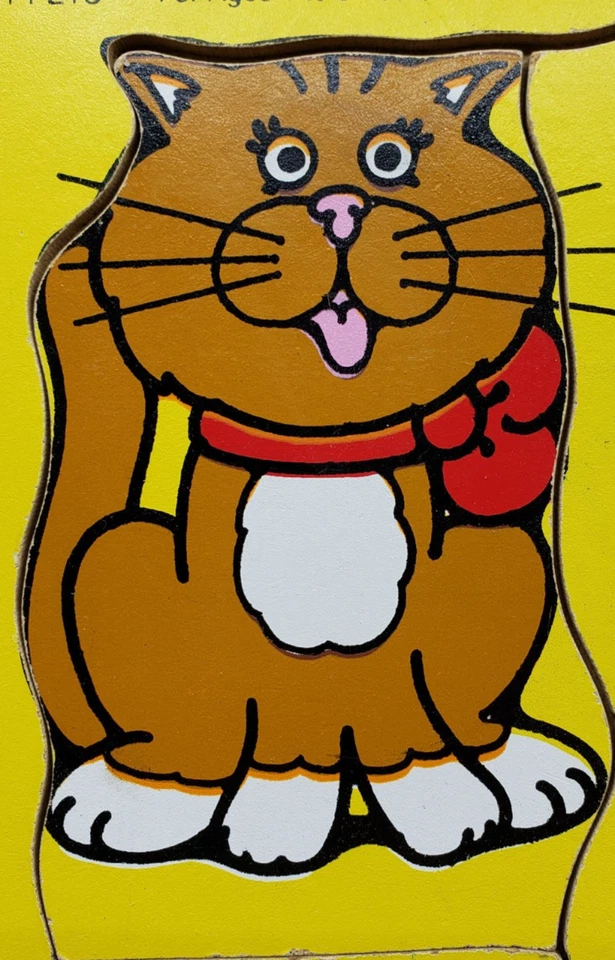 Vtg 1985 Playskool "My Pets" 4 pcs Wooden Tray Puzzle #180-08 Pre-Owned - Image 3 of 4