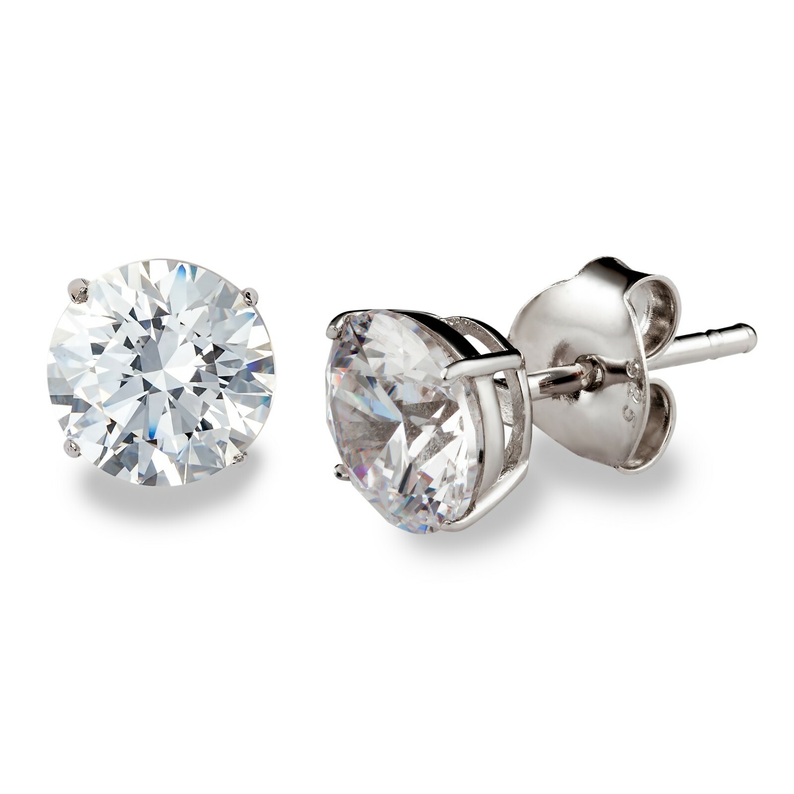 Swarovski Zirconia Stud Earrings setin White Gold Rhodium Plated