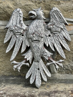 SELTENE 1930er Jahre Barclay's Bank heraldisch poliert Metall Adler Wandplakette (35 cm) Sehr guter Zustand