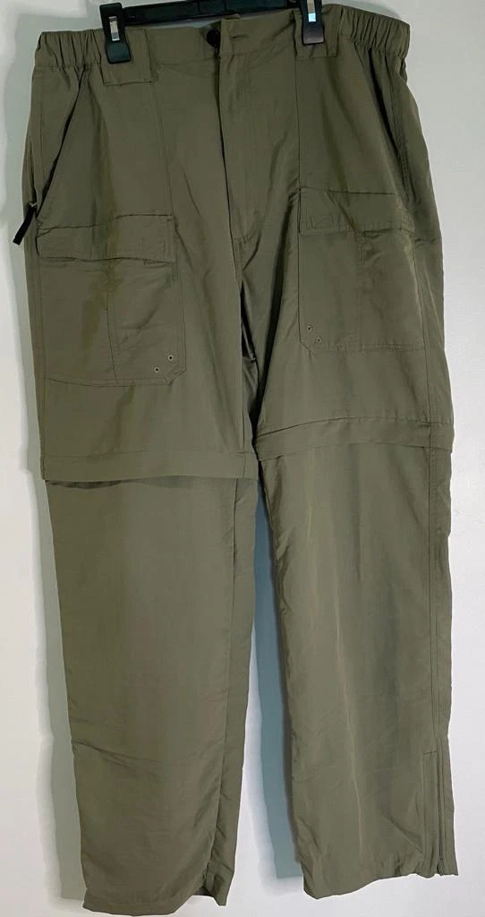 World Wide Sportsman Convertible Pants – Olive/Tan 32×32 – Zip-Off Hiking Fishin