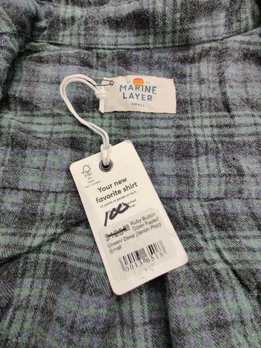 Camisa a Cuadros Capa Marina Para Mujer S Rubí Con Botones Desteñida Verde/Franela Profunda/Denim - Imagen 3 de 11