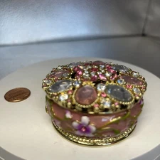 SAY LOVE WITH FLOWERS TRINKET BOX BY KEREN KOPAL, LOTS OF AUSTRIAN CRYSTALS