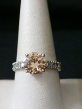 Vintage Sterling Silver Topaz w/ White Stone Solitaire Ring. Make Offer  385