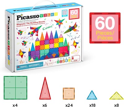PicassoTiles Magnetfliesen, Sinnesfliesen, MINT-Lernen, Montessori