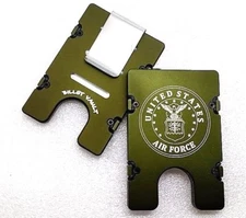 BilletVault Wallet Alum RFID protection Hunter Green Anodized, U.S. Air Force