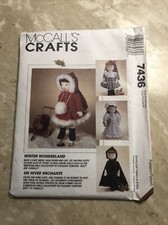 McCalls Sewing Pattern 7436 18" Doll Winter Wardrobe 4 Outfits