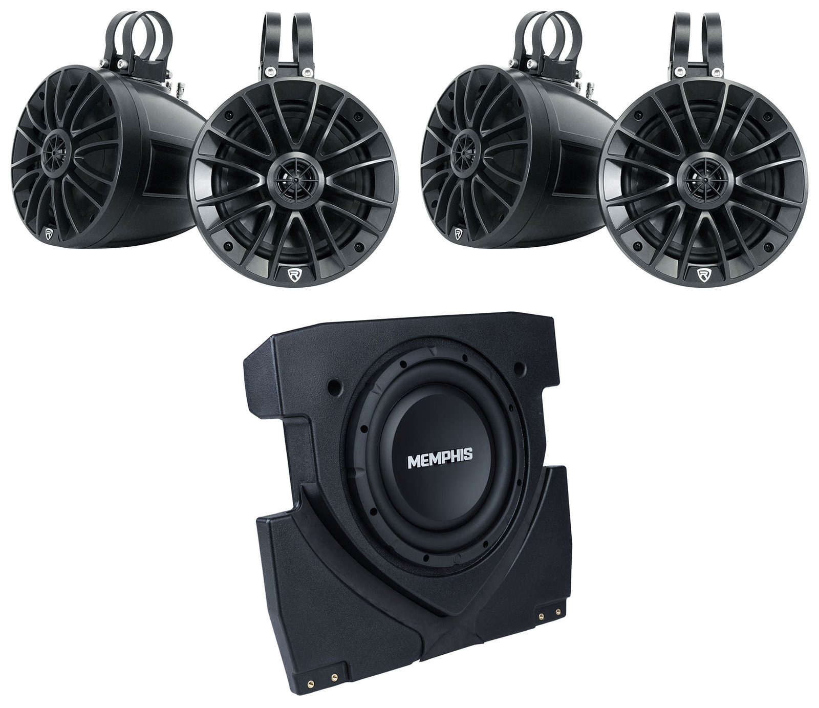 Сабвуфер Memphis CANAMX310SE с питанием от сети + Корпус + (4) Динамика для 2017 года + Can Am X3