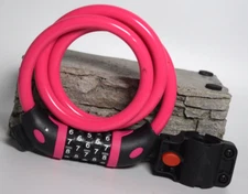 Heavy Duty 5-Digit Combination Password Bike Lock Cable Bicycle Chain Lock PINK,