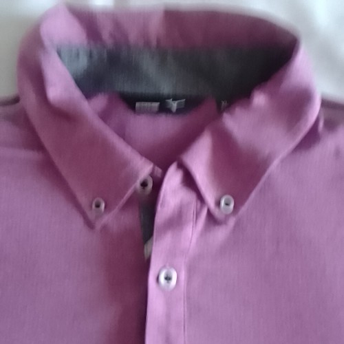 MIZUNO Men's Wine Short Sleeve Golf Polo Shirt Button Down Collar Size XL - Picture 7 of 8