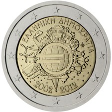 Greece 2012 2 € Commemorative Coins X Anniversary Of The Euro