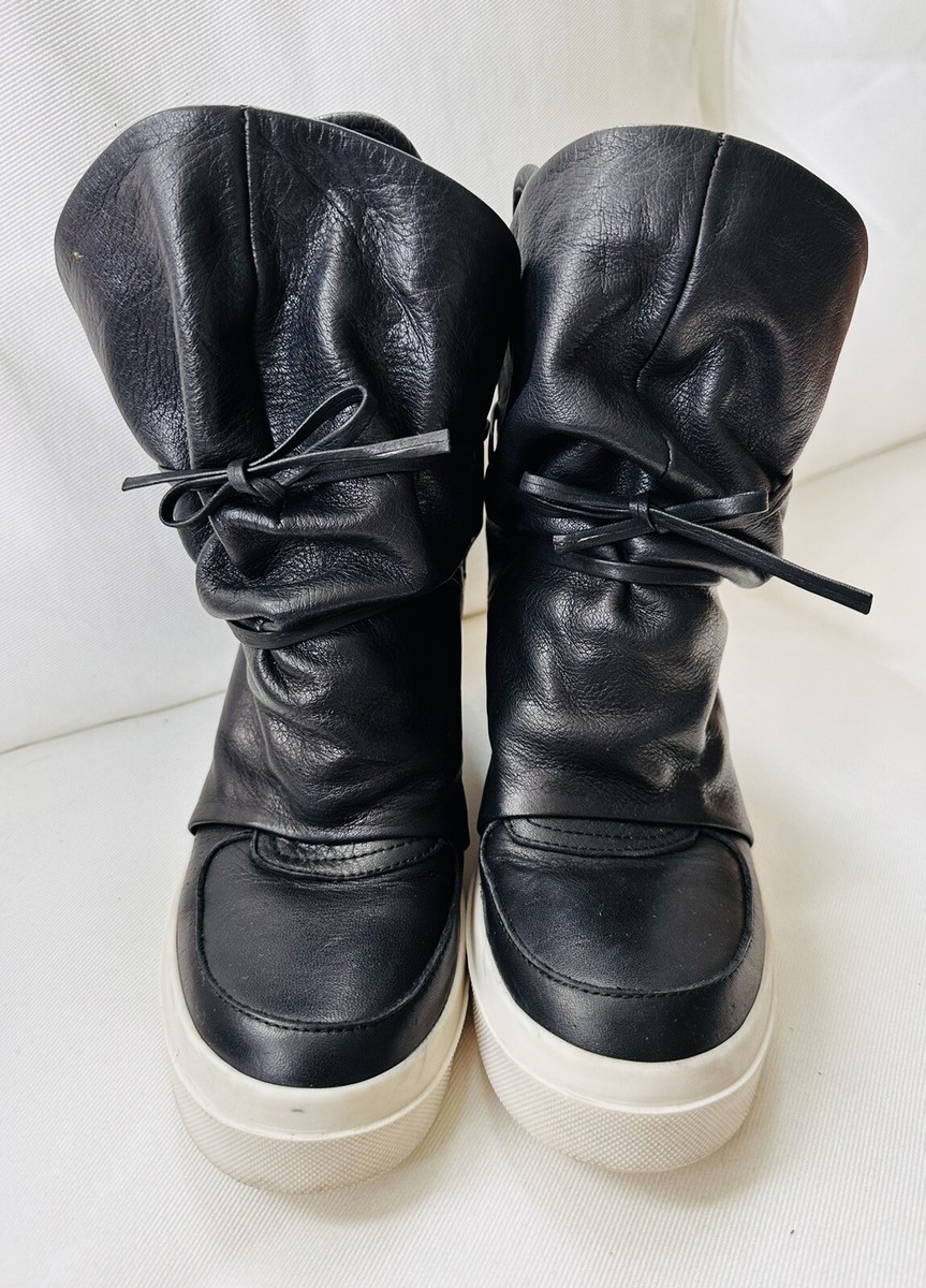 Cinzia Araia CA Skin Cap Black Leather Luxury Sneakers Italy  
