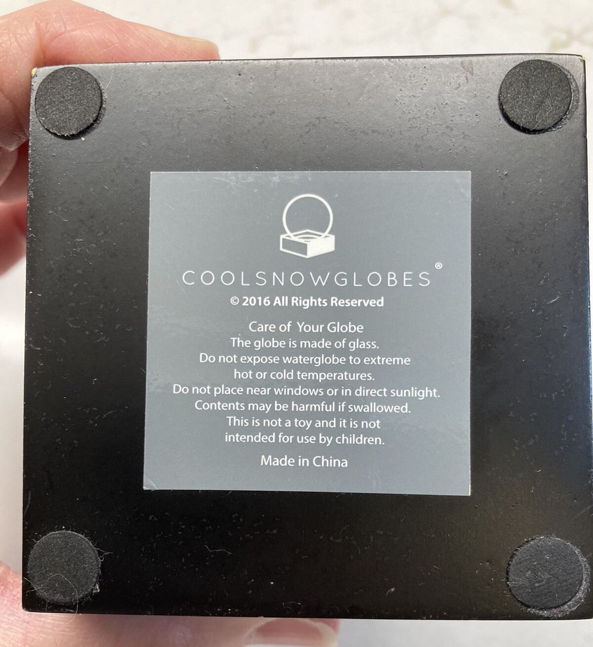 Snow Globe by CoolSnowGlobes “Snowball All Snow” All Year Snowstorm  Black Base