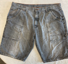 karl kani jean shorts denim jeans hip hop rap skate 50W Gray Distressed