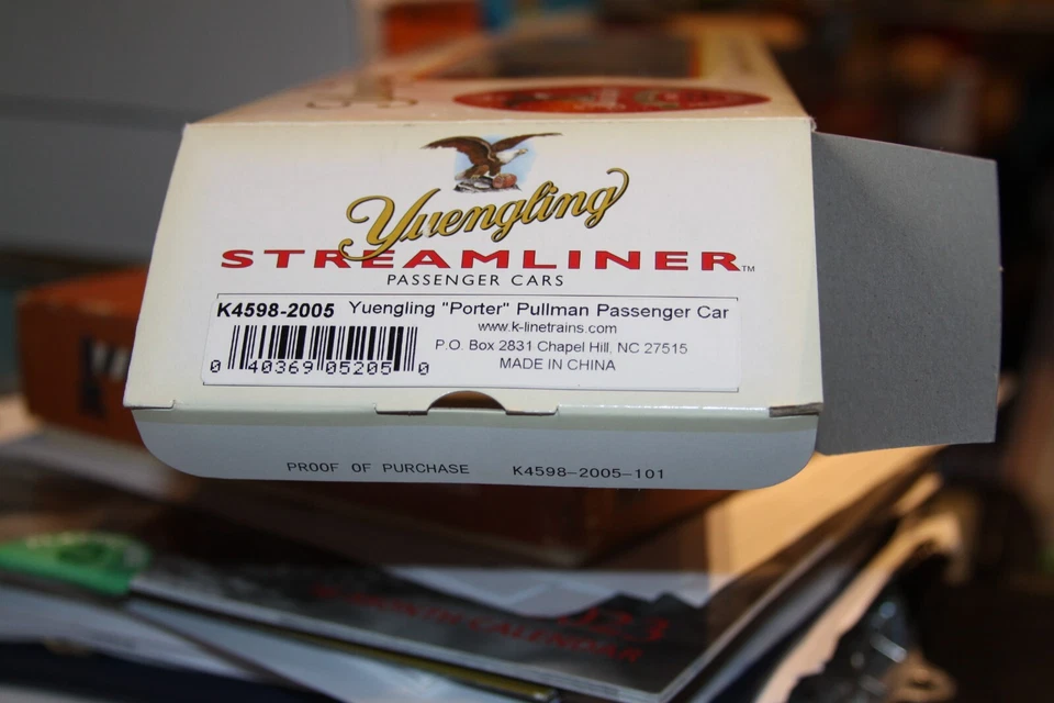 K-Line O scale 13 1/2"  long Yuengling passenger car#K4598-2005 NEW original box - Image 2 of 2