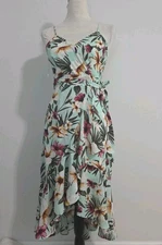 Purple Snow Brand Light Green multi-color sleeveless midi dress Spring & Summer