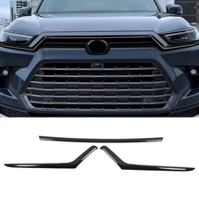 Gloss Black Engine Hood Grill Strip Trim For Toyota Grand Highlander 2023-2025